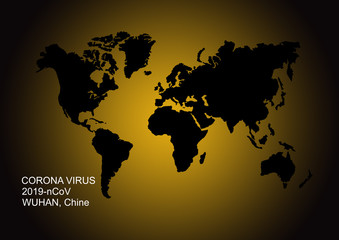 Coronavirus pandemic over map China