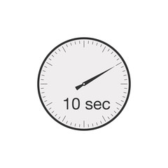 Simple 10 seconds or 10 minutes timer. Stock Vector illustration isolated on white background.