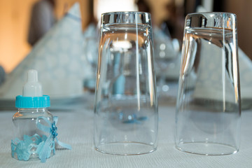 A Table decoration boy christening