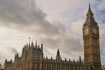 Fototapeta na wymiar Big Ben at London and the Parlament