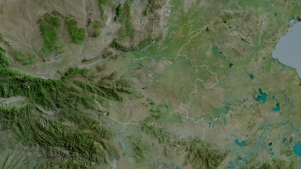 Henan, China - outlined. Satellite