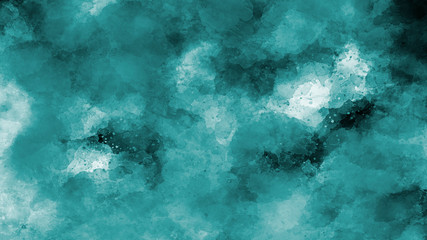 Beautiful turquoise watercolor texture. Abstract turquoise grunge background
