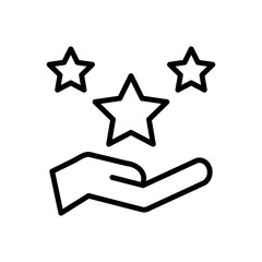 Hand, stars icon. Simple line, outline vector elements of success for ui and ux, website or mobile application