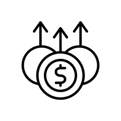 Money, up, arrow icon. Simple line, outline vector elements of success for ui and ux, website or mobile application