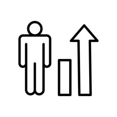 Human, man, chart icon. Simple line, outline vector elements of success for ui and ux, website or mobile application