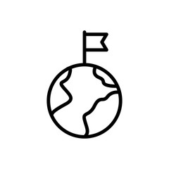 Globe, flag icon. Simple line, outline vector elements of success for ui and ux, website or mobile application