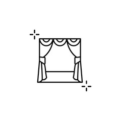 Curtains, platform icon. Simple line, outline vector elements of theatre for ui and ux, website or mobile application