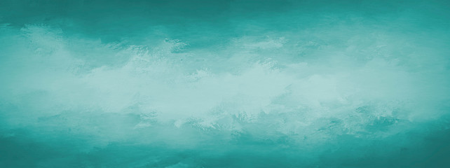 Abstract modern banner concept. Turquoise grunge background. Gradient light to dark border colors, old vintage design illustration for websites and art projects
