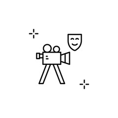 Video camera icon. Simple line, outline vector elements of theatre for ui and ux, website or mobile application