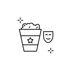 Popcorn icon. Simple line, outline vector elements of theatre for ui and ux, website or mobile application