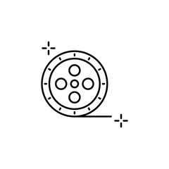 Film reel icon. Simple line, outline vector elements of theatre for ui and ux, website or mobile application