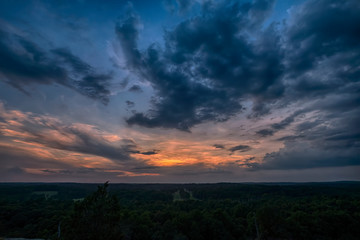 Fototapeta na wymiar Sunset on top of Panola Mountain looking toward Atlanta, Georgia