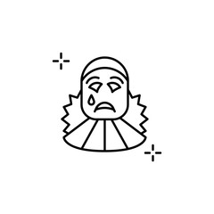Perrot mask icon. Simple line, outline vector elements of theatre for ui and ux, website or mobile application