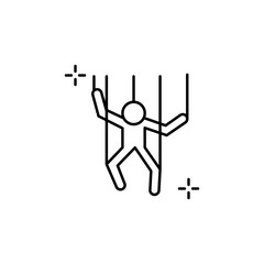 Marionette doll icon. Simple line, outline vector elements of theatre for ui and ux, website or mobile application