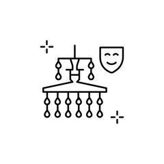 Chandelier icon. Simple line, outline vector elements of theatre for ui and ux, website or mobile application
