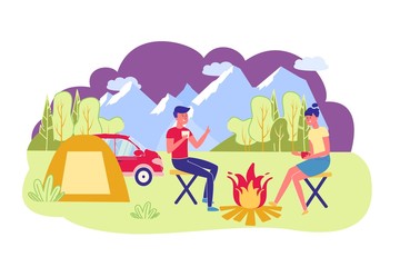 Holidays in Camping Mountains with Best Friends.