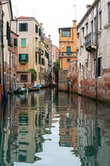 Fototapeta na wymiar Canal in Dorsoduro Quarter, Venice/Italy