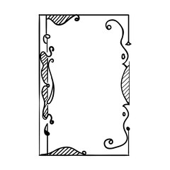 Decorative vintage hand drawn frames - vector illustration