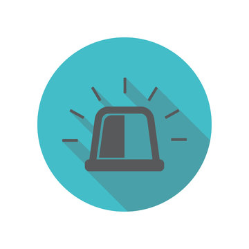 recommend clip art: Siren long shadow icon. Simple thin line, outline vector of restaurant icons for ui and ux, website or mobile application