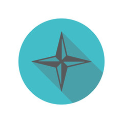 Star long shadow icon. Simple thin line, outline vector of restaurant icons for ui and ux, website or mobile application