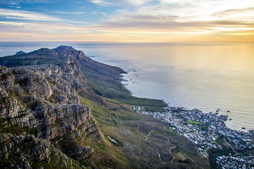 Fototapeta premium View over the Atlantic Ocean from Table View in South Africa