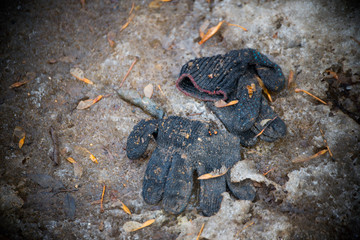 The beginning of spring in Russia. Garbage, dirt, surrounding nature. The problems of mankind. Protection of Nature
