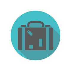 The suitcase long shadow icon. Simple thin line, outline vector of restaurant icons for ui and ux, website or mobile application