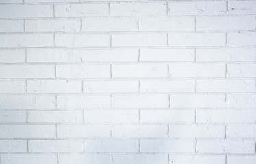 Texture of old dark white  brick wall panoramic backgorund.