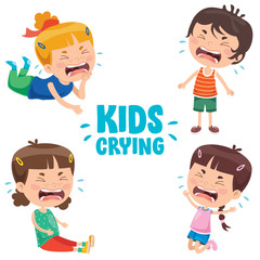 Cute Little Children Are Crying