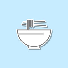 Noodle sticker icon. Simple thin line, outline vector of web icons for ui and ux, website or mobile application