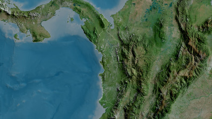 Chocó, Colombia - outlined. Satellite