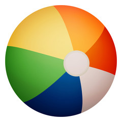 Colorful Beach Ball Isolated in Color