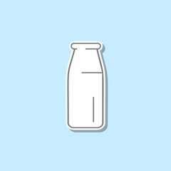 Milk bottle sticker icon. Simple thin line, outline vector of web icons for ui and ux, website or mobile application