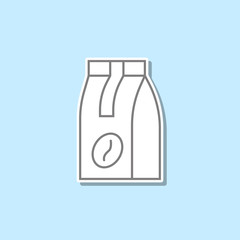 White cardboard fast food box sticker icon. Simple thin line, outline vector of web icons for ui and ux, website or mobile application