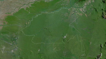 Guainía, Colombia - outlined. Satellite