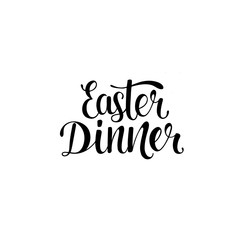 easter dinner - modern calligraphy sign for spring menu, banner, window sticker,  social media, web. Can be used in restaurant, cafe, food service. Vector stock isolated on white background. EPS10