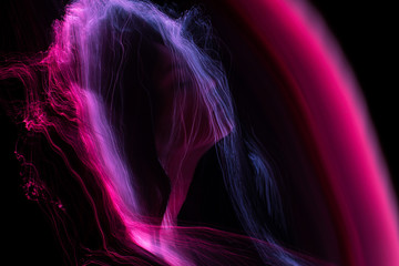 freezlight portrait, new art direction, long exposure photo without photoshop, light drawing at long exposure