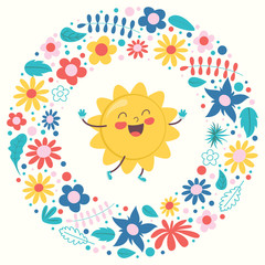 Concept Design With Colorful Flowers