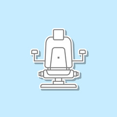 Barber's chair sticker icon. Simple thin line, outline vector of web icons for ui and ux, website or mobile application
