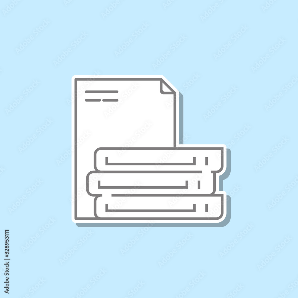 Poster folders with documents sticker icon. simple thin line, outline vector of web icons for ui and ux, we