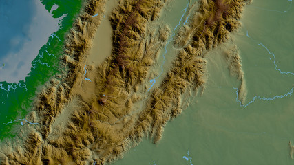 Huila, Colombia - outlined. Physical