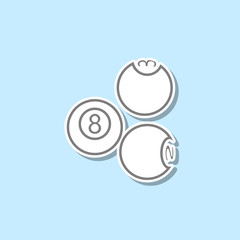 Billiard balls sticker icon. Simple thin line, outline vector of web icons for ui and ux, website or mobile application