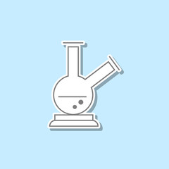 Chemical test tube sticker icon. Simple thin line, outline vector of web icons for ui and ux, website or mobile application