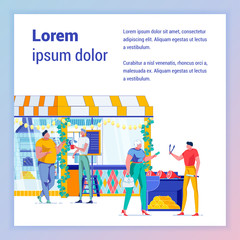 Outdoor Street Barbecue near Local Cuisine, Banner