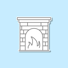 Fireplace sticker icon. Simple thin line, outline vector of web icons for ui and ux, website or mobile application