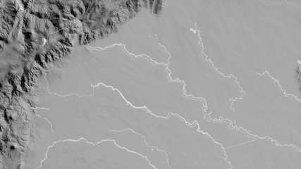 Putumayo, Colombia - outlined. Grayscale