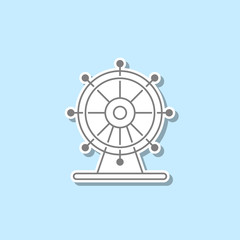 Obraz premium Ferris wheel sticker icon. Simple thin line, outline vector of web icons for ui and ux, website or mobile application