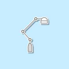Table lamp sticker icon. Simple thin line, outline vector of web icons for ui and ux, website or mobile application
