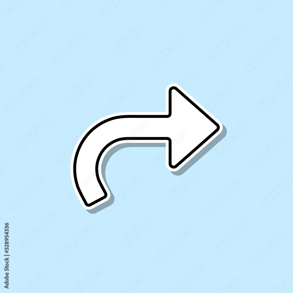 Poster return arrow sticker icon. simple thin line, outline vector of web icons for ui and ux, website or m