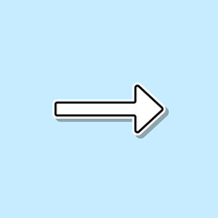 Long arrow sticker icon. Simple thin line, outline vector of web icons for ui and ux, website or mobile application